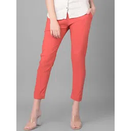 Comfort Lady Cotton High-Rise Elastic Waist Pencil Trousers-picture-33