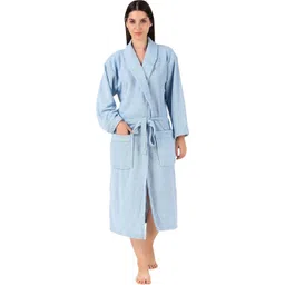 comfortlooms Sky Blue Free Size Bath Robe-picture-18