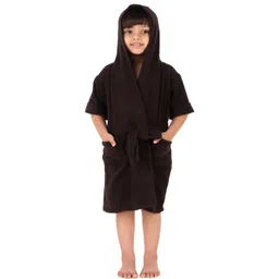 COMFORTLOOMS Unisex Kids Coffee Brown Bath Robe-picture-36