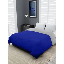 Comfowell Blue & Grey Geometric Heavy Winter 233 GSM Double Bed Quilt-picture-23
