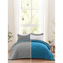 Comfowell Blue & Grey Heavy Winter 233 GSM Single Bed Quilt image 4