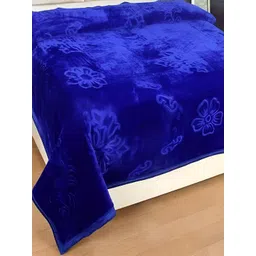 Comfowell Blue Floral Heavy Winter 400 GSM Double Bed Blanket-image-20