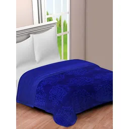 Comfowell Blue Floral Microfiber Mild Winter 500 GSM Double Bed Blanket-image-31