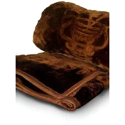 Comfowell Brown Floral Heavy Winter 110 GSM Double Bed Blanket-picture-12