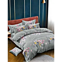 Comfowell Grey & White Floral Heavy Winter 233 GSM Double Bed Comforter-picture-24