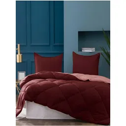 Comfowell Maroon & Peach-Coloured Heavy Winter 233 GSM Double Bed Quilt-picture-38