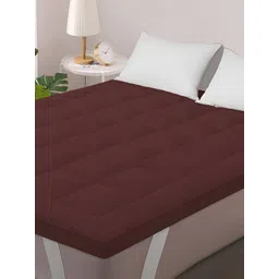 Comfowell Maroon Cotton Mattress Topper Queen Size Waterproof Mattress Cover-picture-26