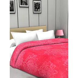 Comfowell Pink Abstract Microfiber 1000 GSM AC Room Double Bed Blanket-picture-41