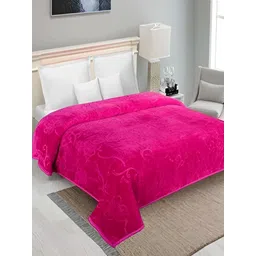 Comfowell Pink Floral Microfiber Mild Winter 500 GSM Double Bed Blanket-picture-37