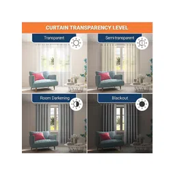 COMFY HOME Green 2 Pieces Striped Eyelet Curtains image 5