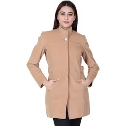 comfy sparrow Woolen Polyester Blend Solid Coat For Women-picture-24