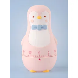 COMICSENSE Pink & White Colourblocked Animal Shaped Traditional Alarm Clock-picture-25
