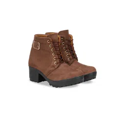 Commander Shoes Women Round Toe Lace-Ups Buckle Detailed Chukka Boots-picture-15