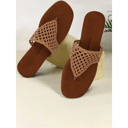 Commander Shoes Women Textured Open Toe Flats-picture-23