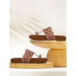 Commander Shoes Women Textured Open Toe Flats-picture-26