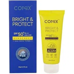 Commix Bright & Protect SPF50+ Sunscreen | UVA/UVB & Blue Light Protection, For Even Toned & Glowing Skin With Goodness of Alum | For All Skin Types 50g Pack of 1-picture-47