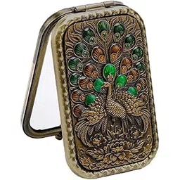 Compact Pocket Mirror,Makeup Mirror,Vintage Travel Pocket Mirror Compact Handbag Mirror Mini Purse Makeup Mirror(Pack of 1,Random)-picture-17