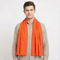 complayyer Solid Pure Cotton Men Orange Scarf-picture-11