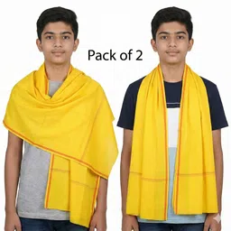 complayyer Solid Pure Cotton Men Yellow Scarf-picture-12