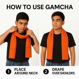 complayyer Solid Pure Cotton Men Orange Scarf image 5