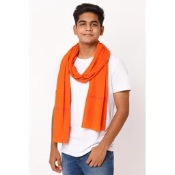 complayyer Solid Pure Cotton Men Orange Scarf image 1