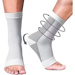 Compression Socks Open Toe | Bamboo Cotton Compression Sock Women | Ecosync | Nano Sock for Men Neuropathy | White | Plantar Fasciitis | Arch Support | Foot & Ankle Swelling | Heel Pain | Injury Recover|-picture-26