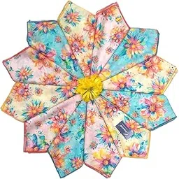 concerto 100% Cotton Prewashed Digital Print Handkerchiefs for Women - (Size :- 33 cms * 33 cms) (Pack of 12) - Rhapsody-picture-21
