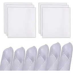 confidence Handkerchief Set | Soft Cotton White Hankies for Kids Boys and Girls (Set of 6)-picture-29