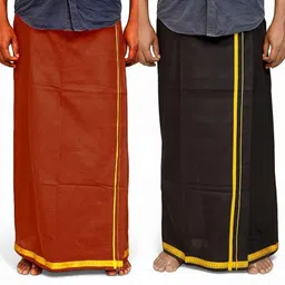 Conor Kerala Style Premium Trendy Attractive Premam Dhoti For Men Cotton (1.28x2 mtr) Self Design Men Dhoti-picture-12
