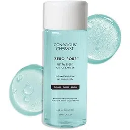 Conscious Chemist® Zero Pore Ultra Light Oil Cleanser | 50ml | Pore Cleansing & Oil Control Face Cleanser with LHA, Niacinamide & Panthenol | Unclogs Pores, Refines Texture | For Men & Women, All Skin Types-picture-11