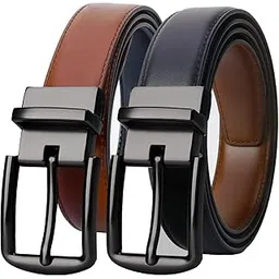 contacts Men's Genuine Leather Pin Buckle Reversible Belt | Leather Belt for Men Classic Designs for Work & Business Casual (Black|Brown)…-picture-53
