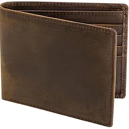 contacts Men's Genuine Leather Wallet | RFID Blocking Bifold Wallet for Men | Up to 10 Card Slots Including 2 ID Windows (Brown)-picture-23