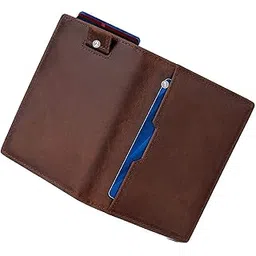 contacts Wallets for Men Slim Mens Genuine Leather RFID Blocking Minimalist Card Front Pocket Bifold Card Holder Wallet with Smart Pull Strap | Folded Currency Slot (Brown)-picture-31