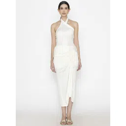 Contemponari Ruched A-Line Midi Skirts-picture-30