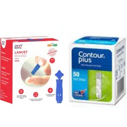 CONTOUR PLUS glucometer strips 50 + 100 Lancet 50 Glucometer Strips-picture-40