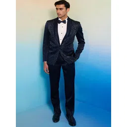 CONTRAST BY PARTH Men Embroidered Single-Breasted Four-Piece Formal Suit-image-1