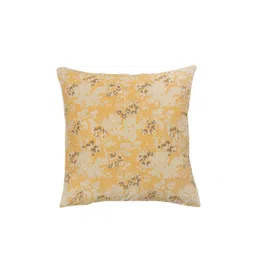 Contrast Living Yellow & Beige Set of 2 Floral Square Cushion Covers image 2