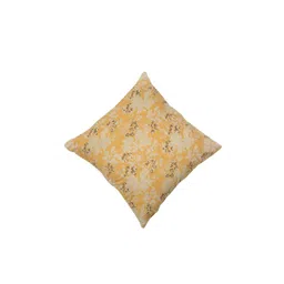 Contrast Living Yellow & Beige Set of 2 Floral Square Cushion Covers image 4