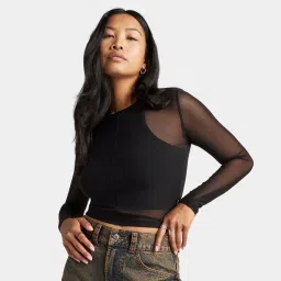 converse Sheer Mesh Long-Sleeve Top women t-shirt-picture-31