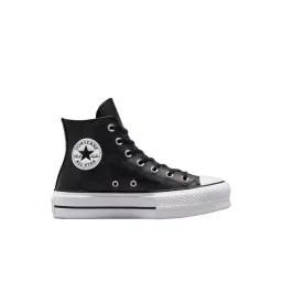 Converse Women's Chuck Taylor All Star Leather Platform High Top Black Sneakers-picture-34