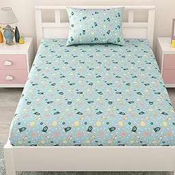 Coo Coo by Mafatlal Pure Cotton Single Bedsheet for Kids with 1 Pillow Covers, 144 TC (90x60 inches)-picture-23