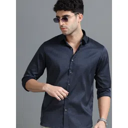 COOL COLORS Men Slim Fit Solid Spread Collar Cotton Casual Shirt-picture-38
