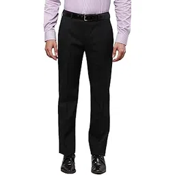 cool comfort Men's Poly Rayon Blend Checks Pattern Smart Fit Flat Front Formal Trouser-picture-15