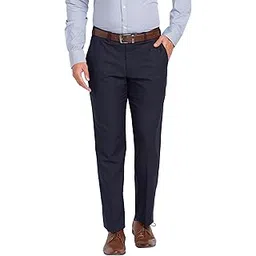cool comfort Men's Poly Viscose Blend Twill Pattern Smart Fit Flat Front Formal Trouser-picture-51