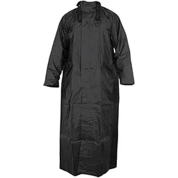 cool dealzz Premium Dark Black (Size-S-Small) Nylon Hooded Waterproof Long Lightweight Waterproof zip Raincoat/Overcoat Full Length (Unisex)-picture-33