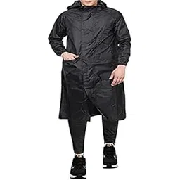 Men's Polyester Water Resistant Long Long Length Rain Coat (Pack of 1)-image-21
