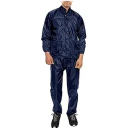 Men's Polyester Waterproof Standard Length Raincoat Double Coating (Set of 1)-image-0