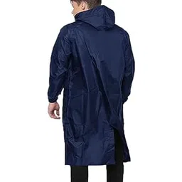 Men's Waterproof Pvc Pastic Polyester Mix Longcoat With Adjustable Hood And Carrying Pouch |Reusable & Packable (Pack of 1)-image-14