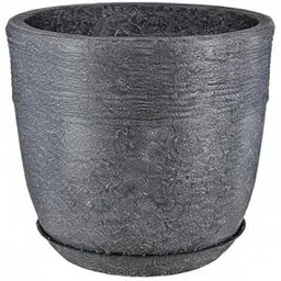 Cool Fibre Pot Marble Look Roto Moulding Flower Pot with Bottom Tray Suitable for Home and Garden (Stone Grey) (17 INCHES) || Pots for Plants || Lightweight || Indoor-Outdoor|| Plant Directly ||-picture-11