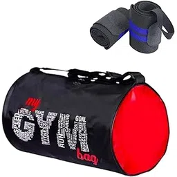 cool indians (Pack of 2) 20L My Gym Bag Combo Gym Bag Gym Sports Bag with Shoulder Strap for Men's & Women's with Wrist Support Band for Daily Exercise., 23 Cm 4 line Wrist Band (Blue)-picture-20